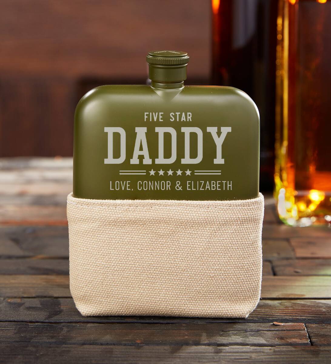 Father's Day Personalized Army Flask