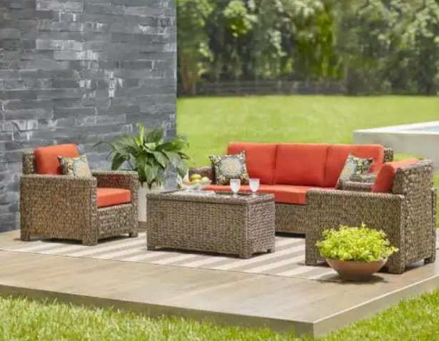 Hampton Bay 4-Piece Wicker Patio Seating Set