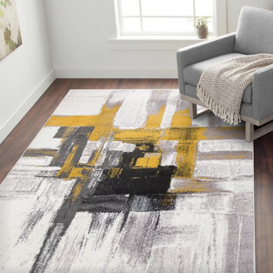 Abstract Gold 5' x 7' Area Rug