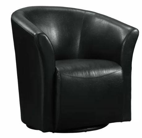 Faux Leather Swivel Barrel Chair