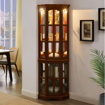 5-Tier Corner Cabinet w/ Light System