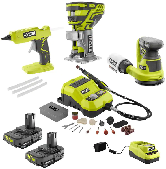 Ryobi One+ 18V Cordless 4-Tool Kit