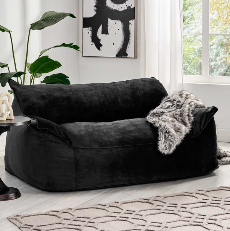 Large Velvet Bean Bag Sofa