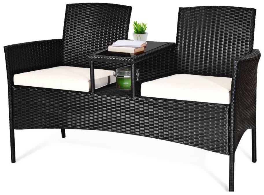 Costway Patio Rattan Conversation Set