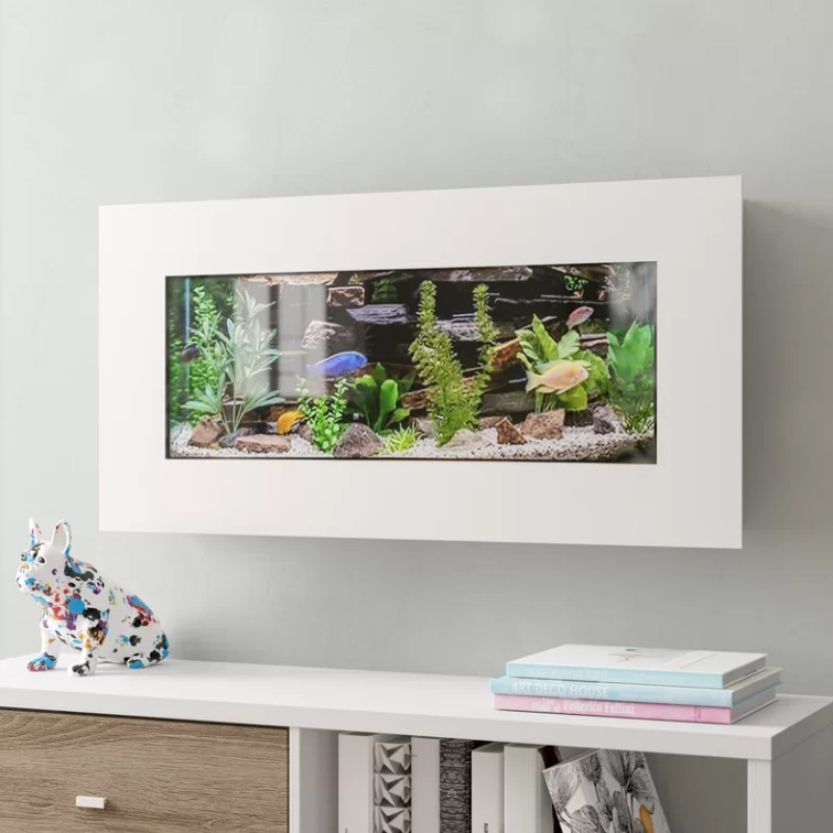 Wall-Mount 5-Gal Rectangle Aquarium Tank