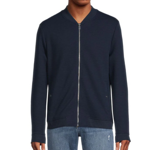 Magaschoni Men's Knit Bomber Jacket