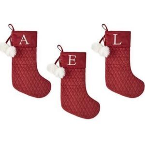 Quilted Velvet Monogram Christmas Stocking