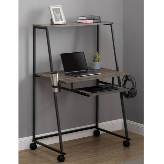 Rolling Steel Desk w/ Hutch