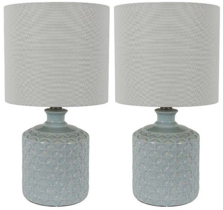 Set of 2 Ceramic LED Table Lamps w/Bulbs