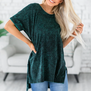 Mineral Washed Crew Neck Tunic