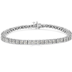 1.0CTW .925 Sterling Silver Tennis Bracelet