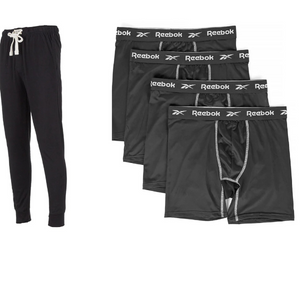 Reebok Men's 4-Pack Boxer Briefs + Pajama Pants