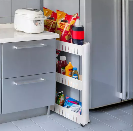 3-Tier Mobile Shelving Unit Organizer