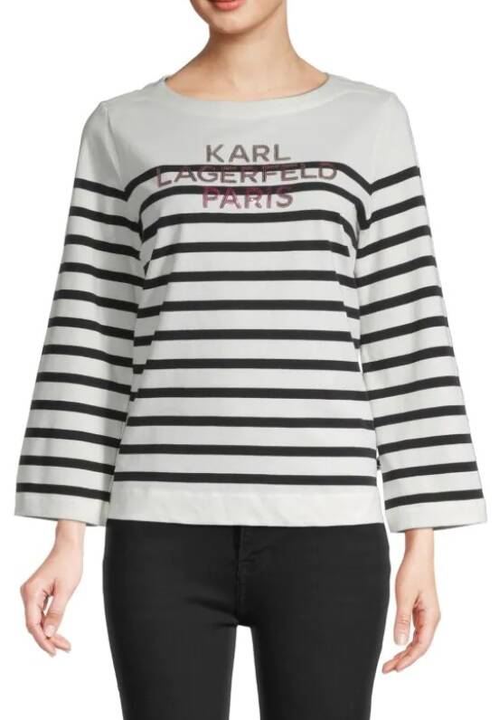 Karl Lagerfeld Stripe-Print Top