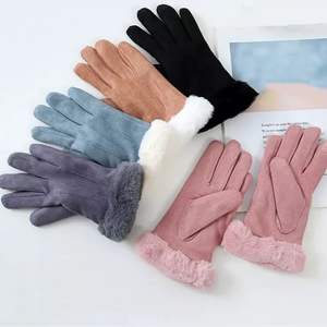 Women's Touchscreen Furry Gloves