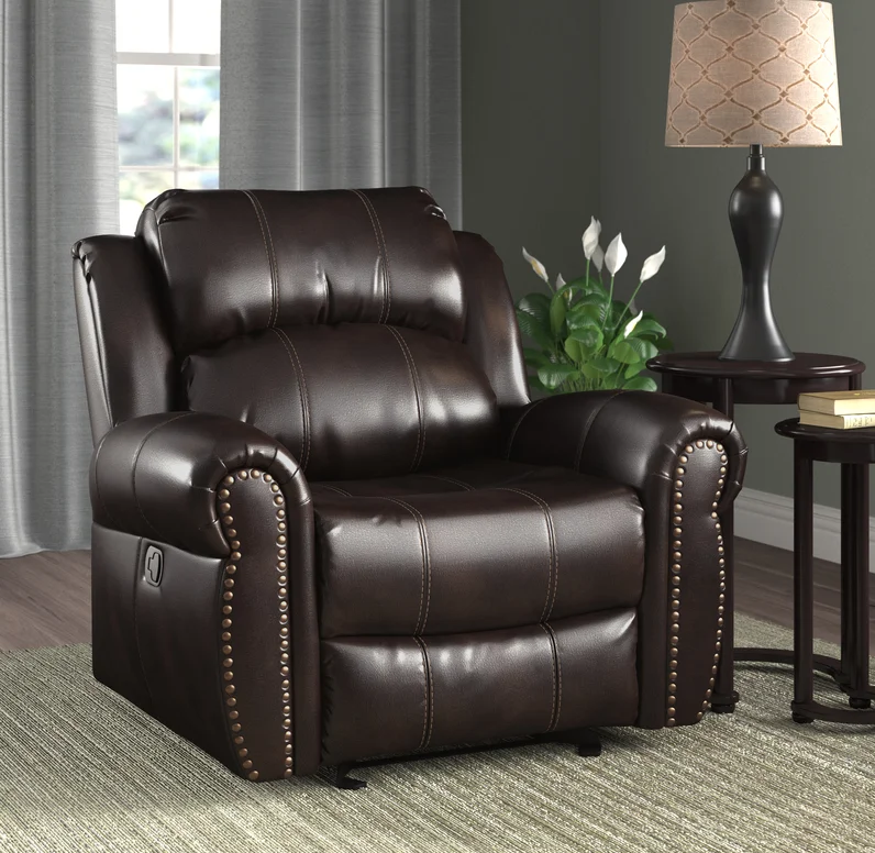 Faux Leather Manual Glider Recliner