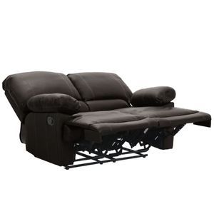 Faux Leather Reclining Loveseat