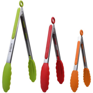 POPCO Set of 3 Silicone Kitchen Tongs