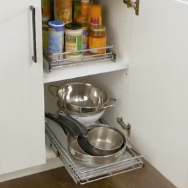 2 Cabinet Sliding Drawer Organizers