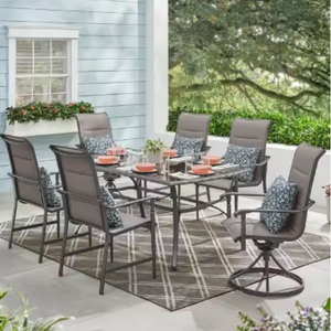 Hampton Bay 7-Piece Glass Top Outdoor Dining Set