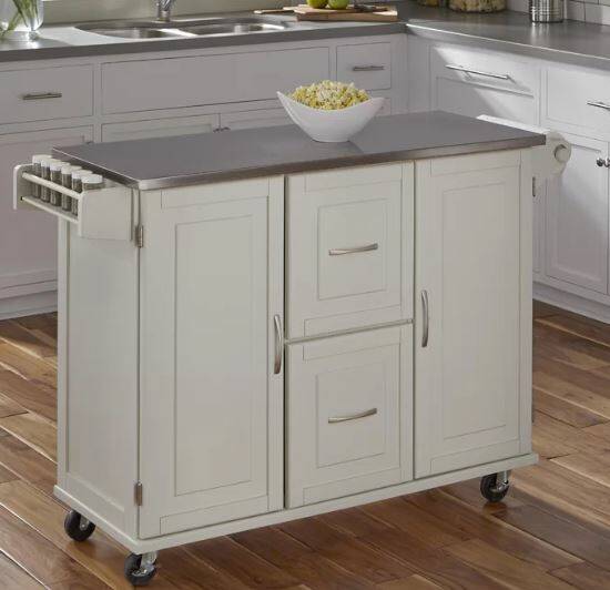 Rolling Kitchen Cart w/ Stainless Steel Top