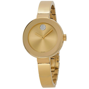 Movado Bold Champagne Dial Swarovski Ladies Watch