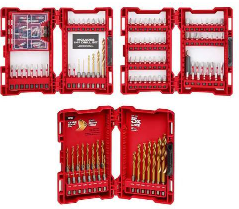 Milwaukee Shockwave 143-Piece Screwdriver Bit Set w/ Titanium Drill Bit Set