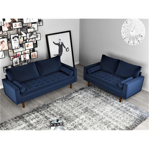 Velvet Tufted Sofa & Loveseat Set