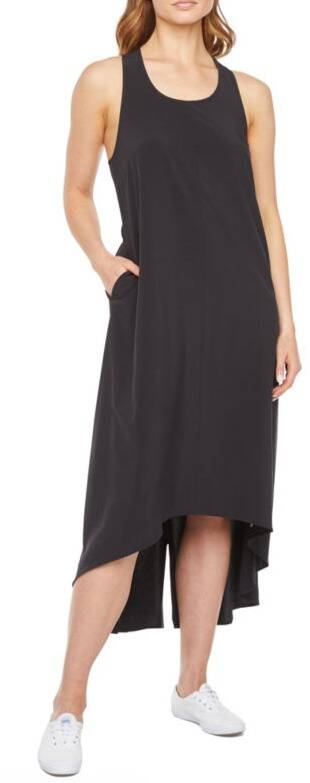 High-Low Poplin Maxi Dress