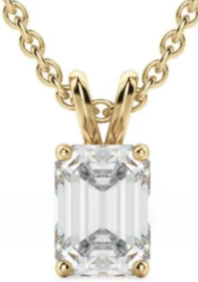 1.50ctw Emerald Cut Moissanite Pendant