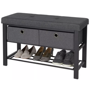 Cushioned Storage Bench w/ Drawers