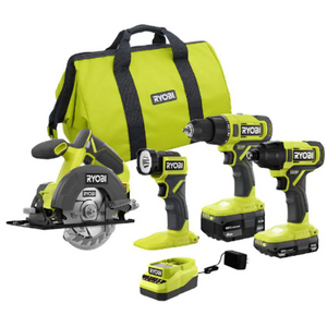 Ryobi ONE+ 18V 4-Tool Combo w/ Battery & Charger