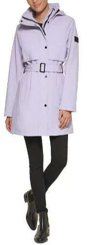 Calvin Klein Women's Hooded Belted Raincoat