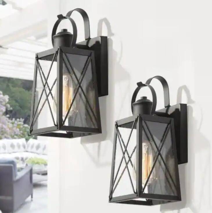 2-Pack Outdoor Wall Lantern Sconce