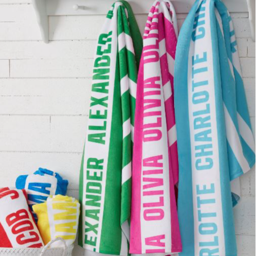 Personalized Striped Beach Towel