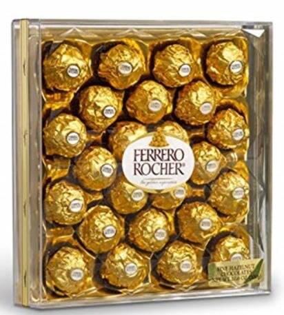 Ferrero Rocher 24-Count Hazelnut Chocolate Gift Box