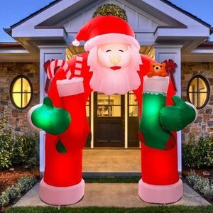 Inflatable 9' LED Santa Stocking Arch