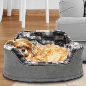 Faux Fur Bolster Pet Bed