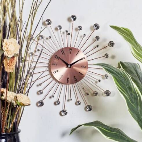 Copper Crystal Wall Clock