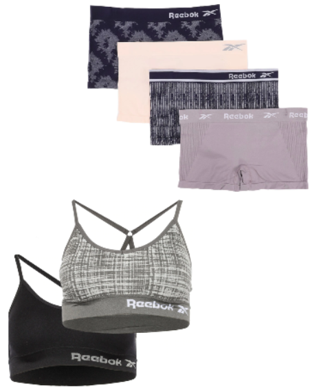 Reebok 2-Pack Bralette & 4-Pack Boyshorts