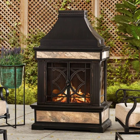 Wood Burning Outdoor Fireplace