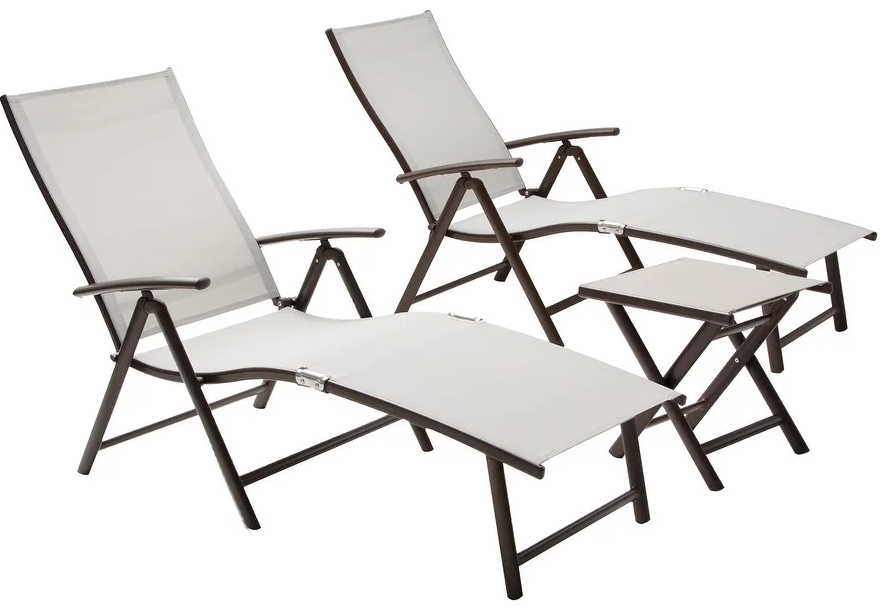 3-Piece Crestlive Products Chaise Lounge Patio Set