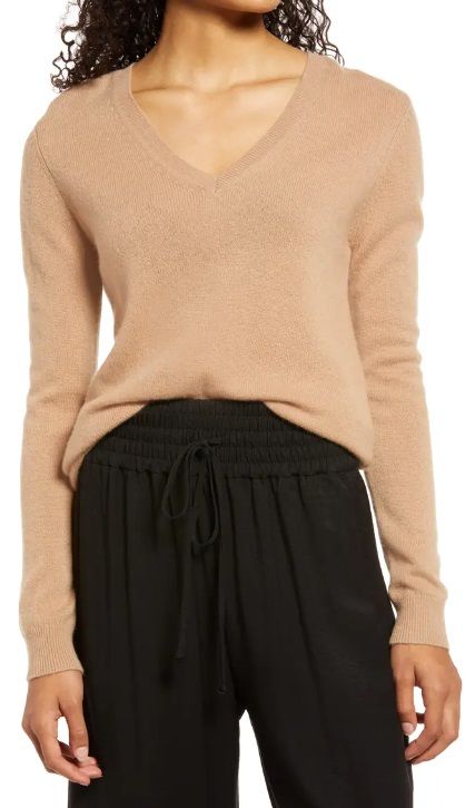 Nordstrom Women's Cashmere V-Neck Sweater