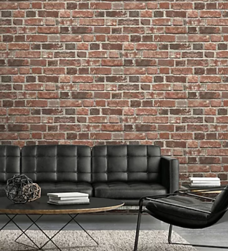 Distressed Brick Peel & Stick Wallpaper Roll