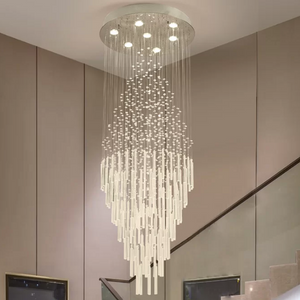 7-Light Crystal Raindrops Dimmable Chandelier