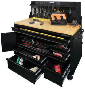 Husky Hardwood Top 10-Drawer Workbench w/ Pegboard