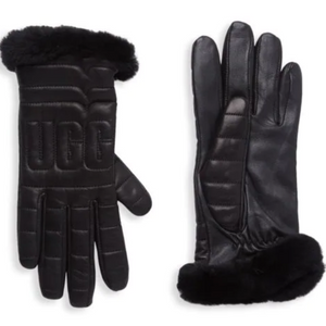 UGG Shearling Cuff Leather Gloves