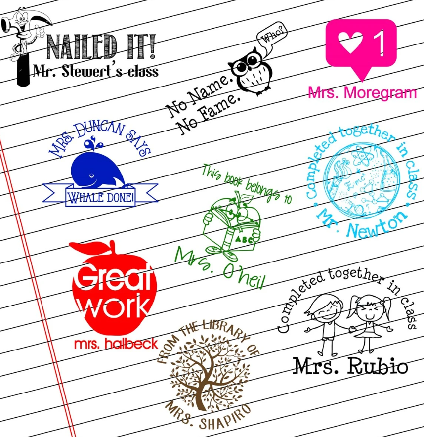 Back To School Self Inking Stamps