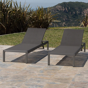 Set of 2 Patio Chaise Loungers