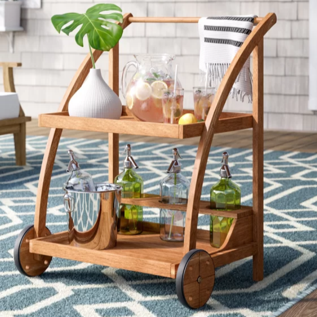 Acacia Wood Patio Serving Cart